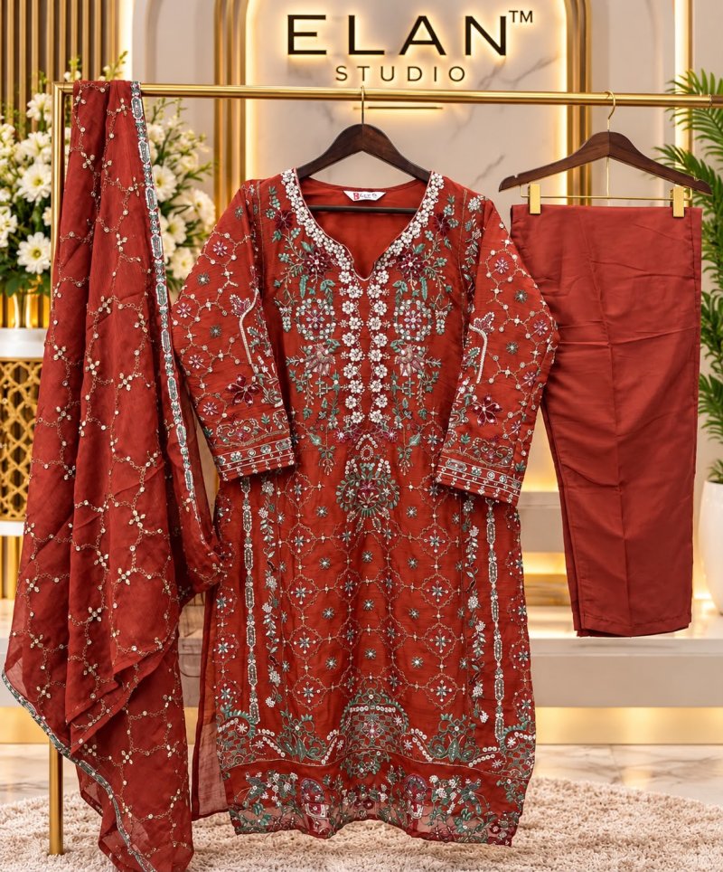 Bilqis B 287 A To D Nc Chiffon Embroidery Readymade Pakistani Suits 